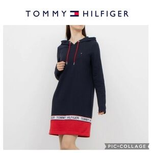 Tommy Hilfiger women hoodie sweatshirt nautical dress navy blue size S NWT